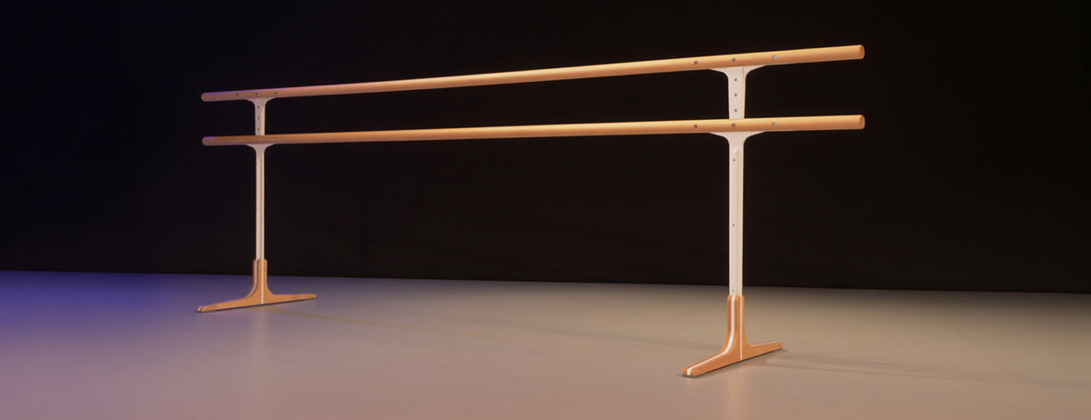 Mobile PRO Light Ballettstange mit Doppelholm für Tanzstudios und Ballettschulen