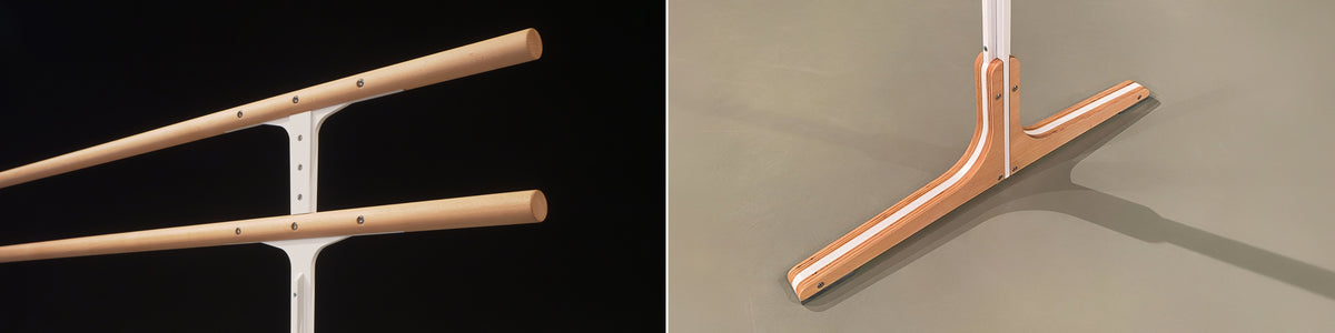 Hochwertige Verarbeitung der PRO Light Ballettstange mit zwei Holmen